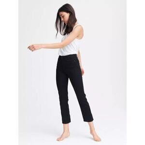 RAG & BONE Nina High Rise Ankle Cigarette Jeans Pant No Fade Black 26 $198